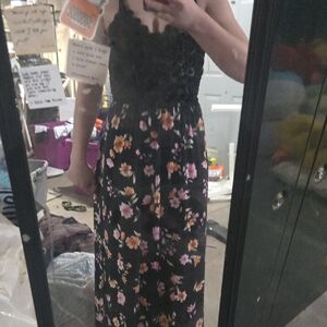 No Boundaries Black Floral Maxi Dress